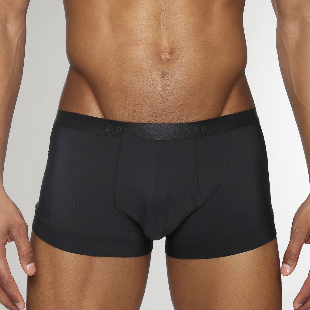 Parke & Ronen Coastal Nylon Low-Rise Trunk Black