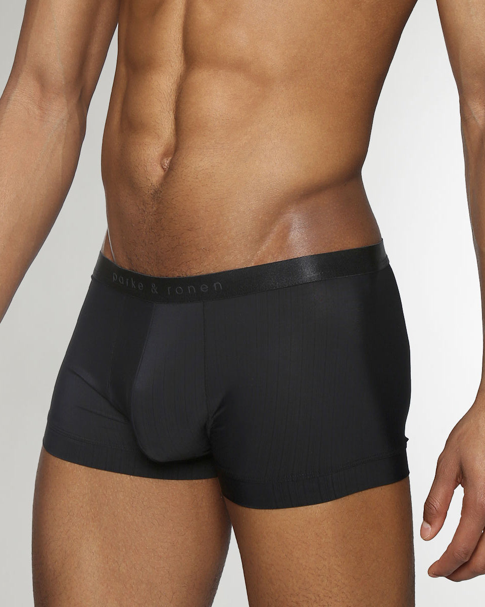 Parke & Ronen Coastal Nylon Low-Rise Trunk Black