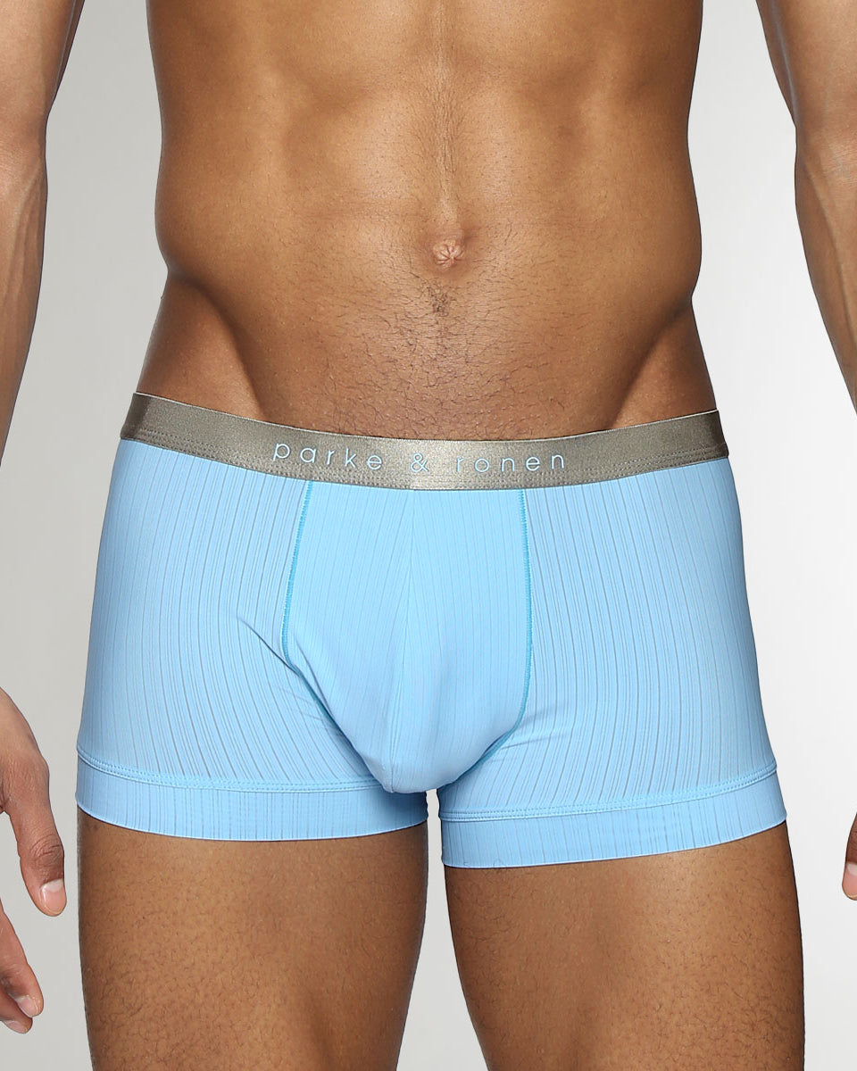 Parke & Ronen Coastal Nylon Low-Rise Trunk Sky-blue