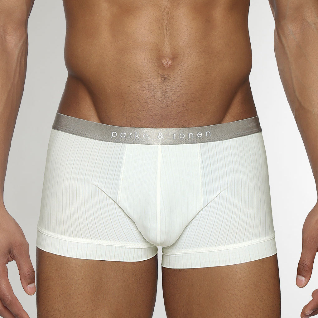 Parke & Ronen Coastal Nylon Low-Rise Trunk Soft-white