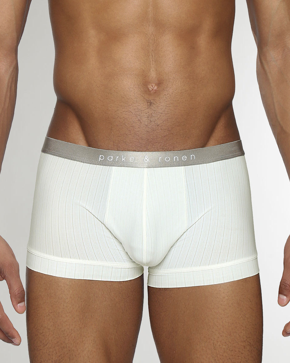 Parke & Ronen Coastal Nylon Low-Rise Trunk Soft-white