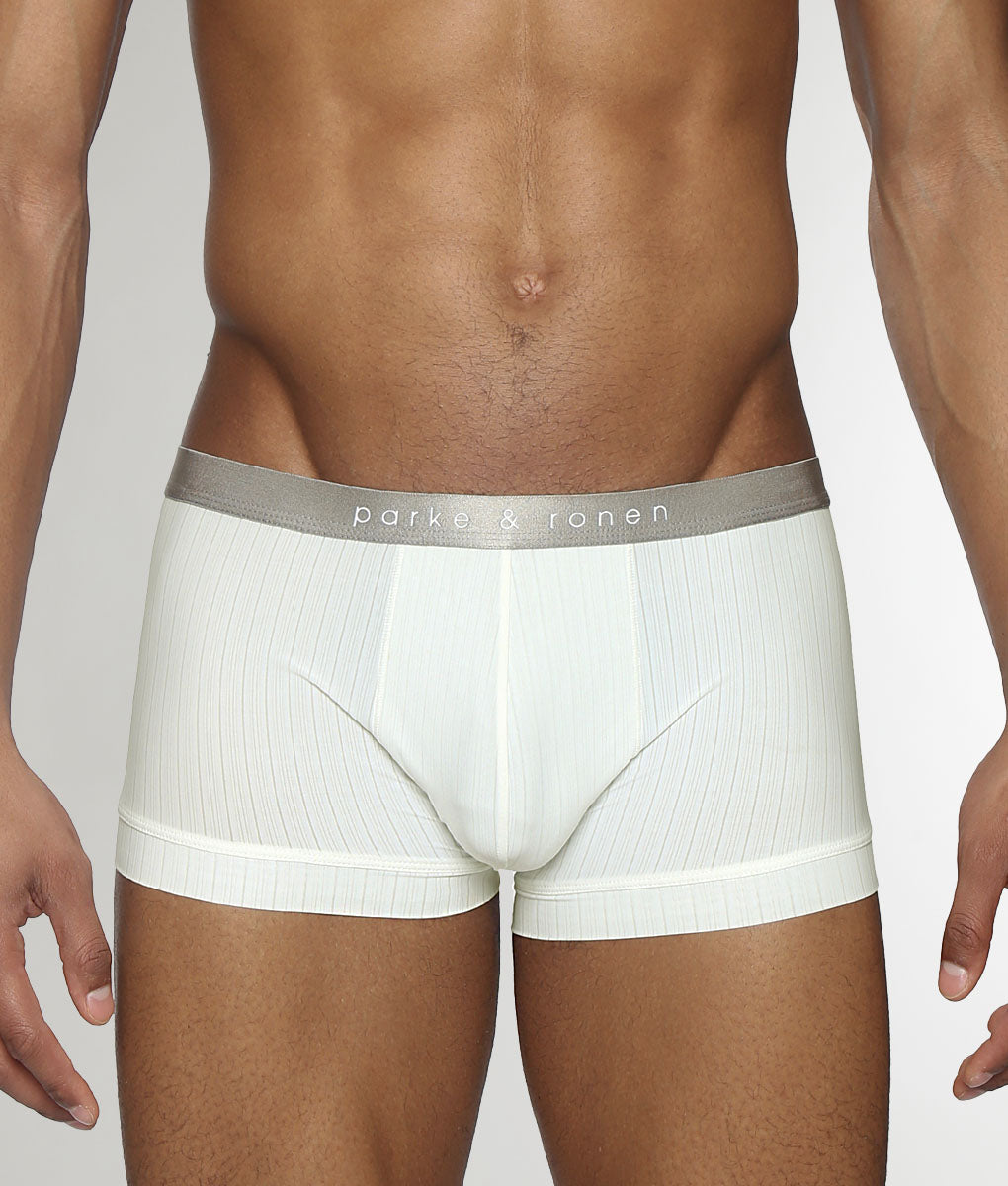 Parke & Ronen Coastal Nylon Low-Rise Trunk Soft-white