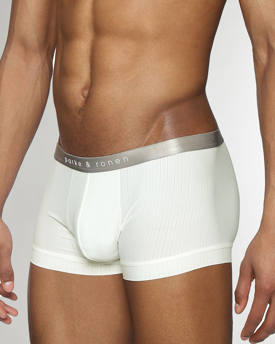 Parke & Ronen Coastal Nylon Low-Rise Trunk Soft-white
