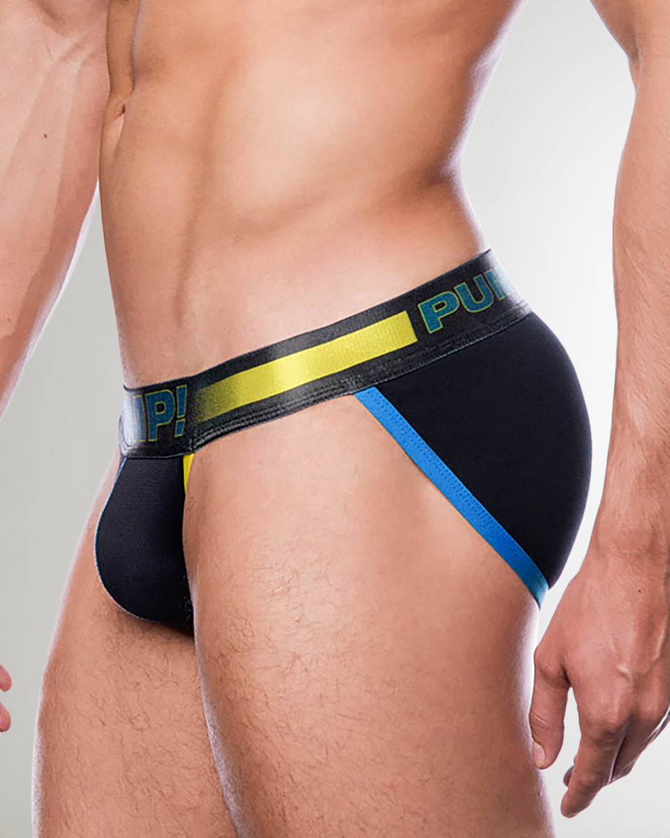 PUMP! Play Yellow Sidecut Brief Black