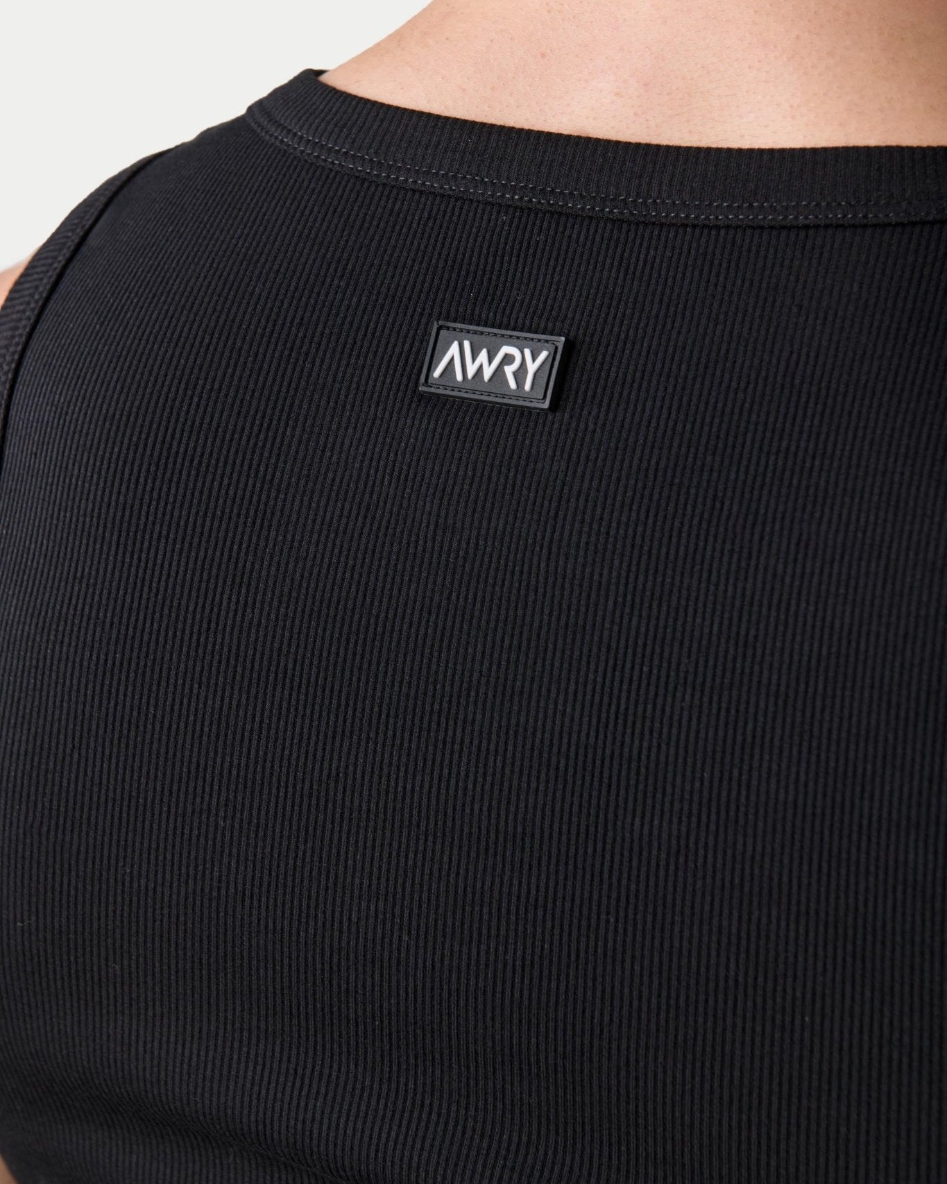 Awry Ribbed Tank Black — men's sleeveless tank top lifestyle styling