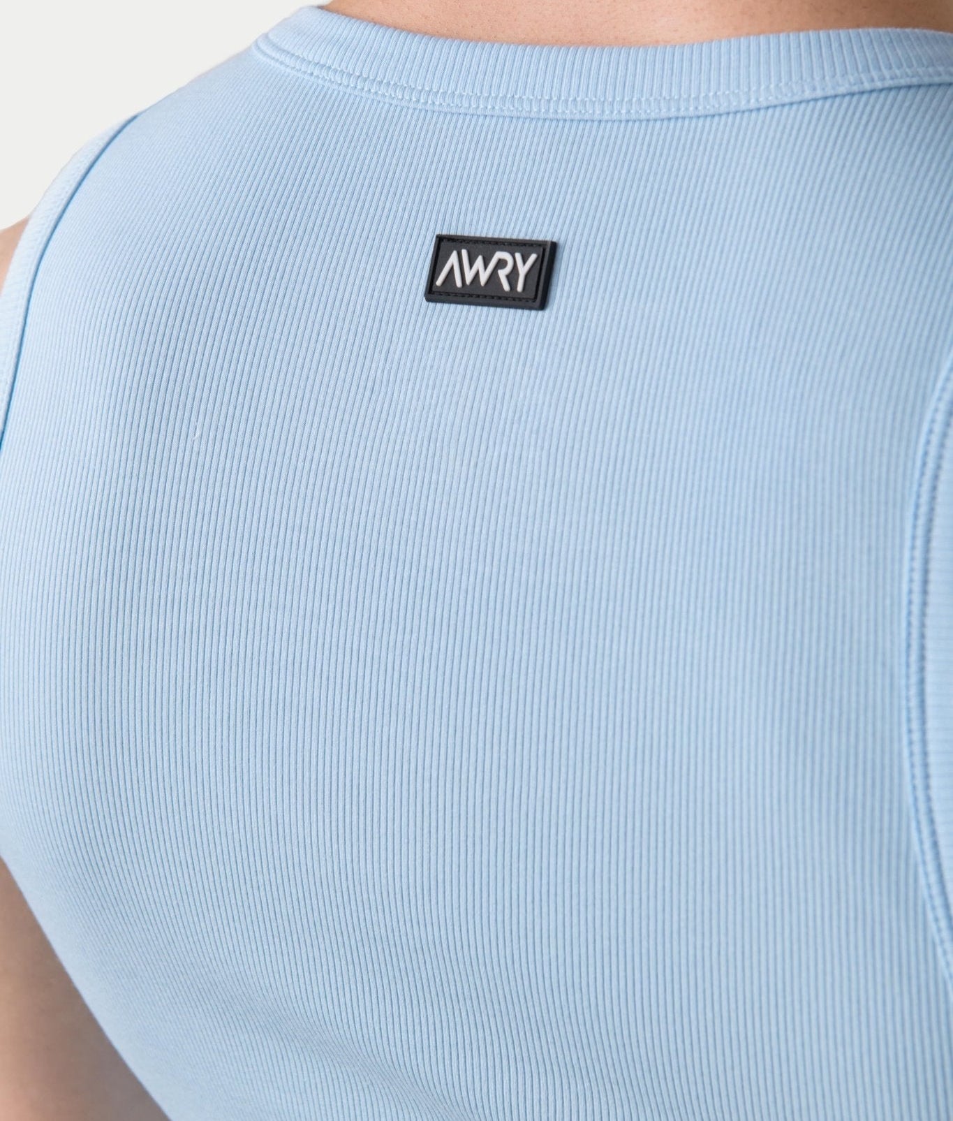 Awry Ribbed Tank Sky Blue — men's sleeveless tank top lifestyle styling
