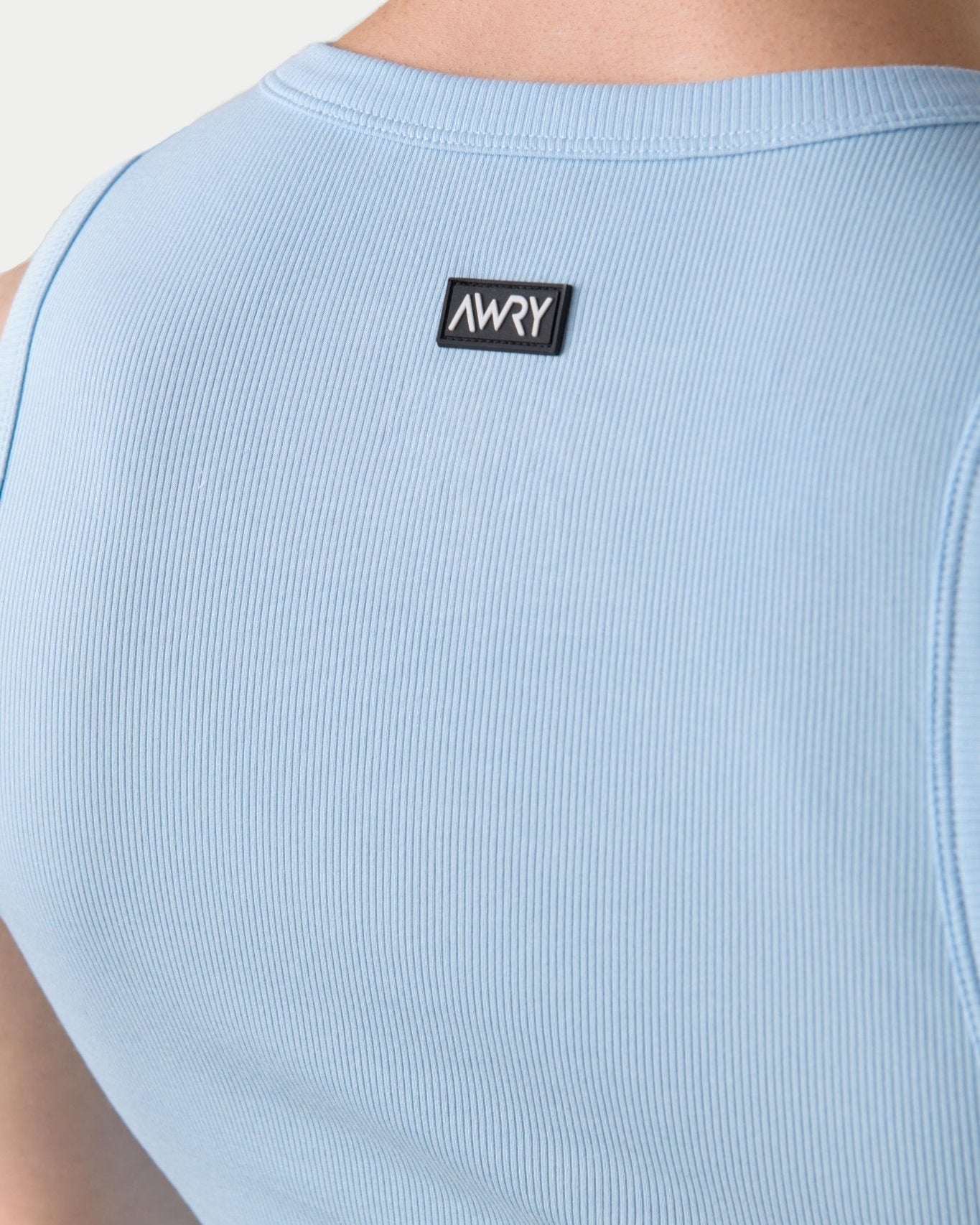 Awry Ribbed Tank Sky Blue — men's sleeveless tank top lifestyle styling