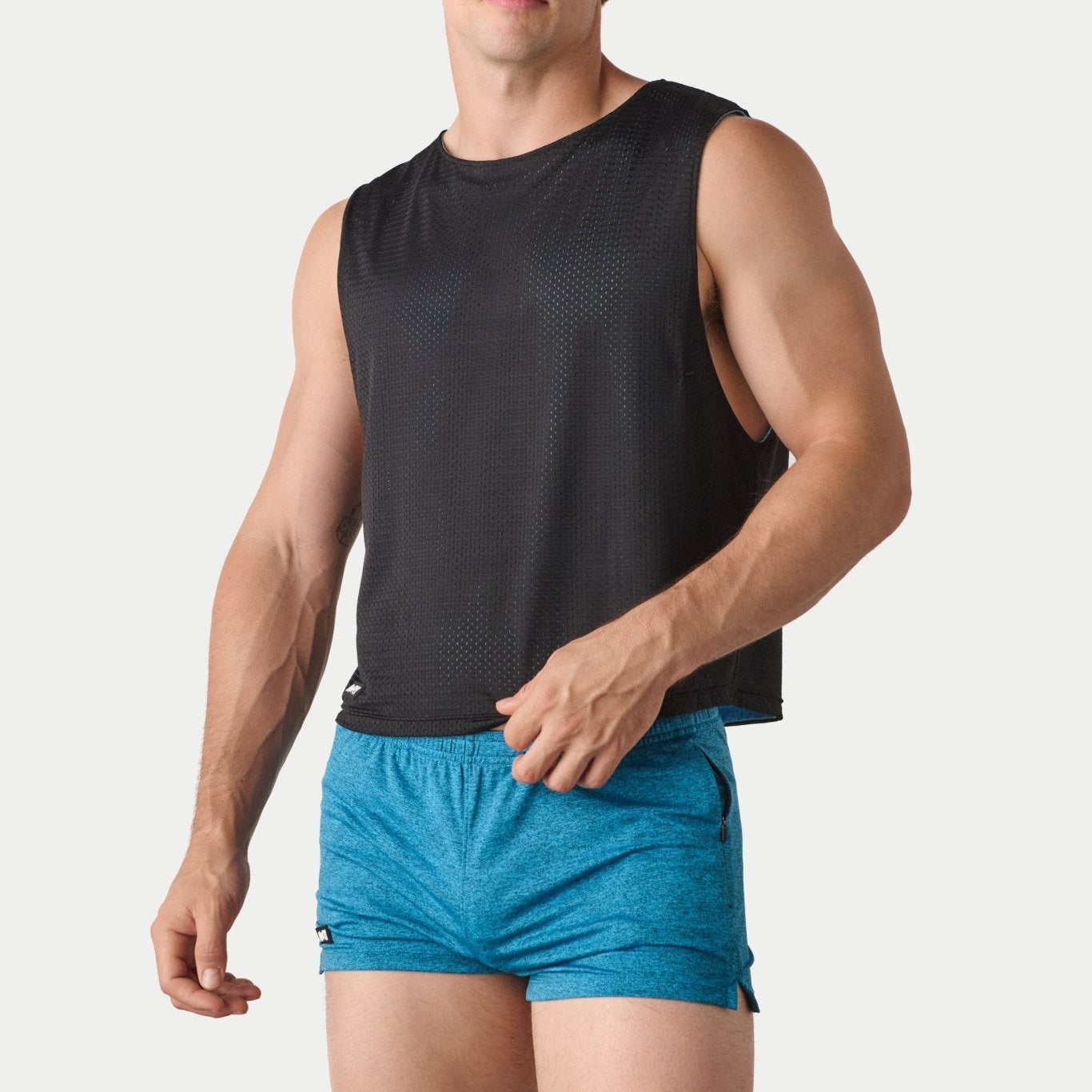Awry Rookie Reversible Tank Black & Blue — side two (reversed), showing alternate colorway