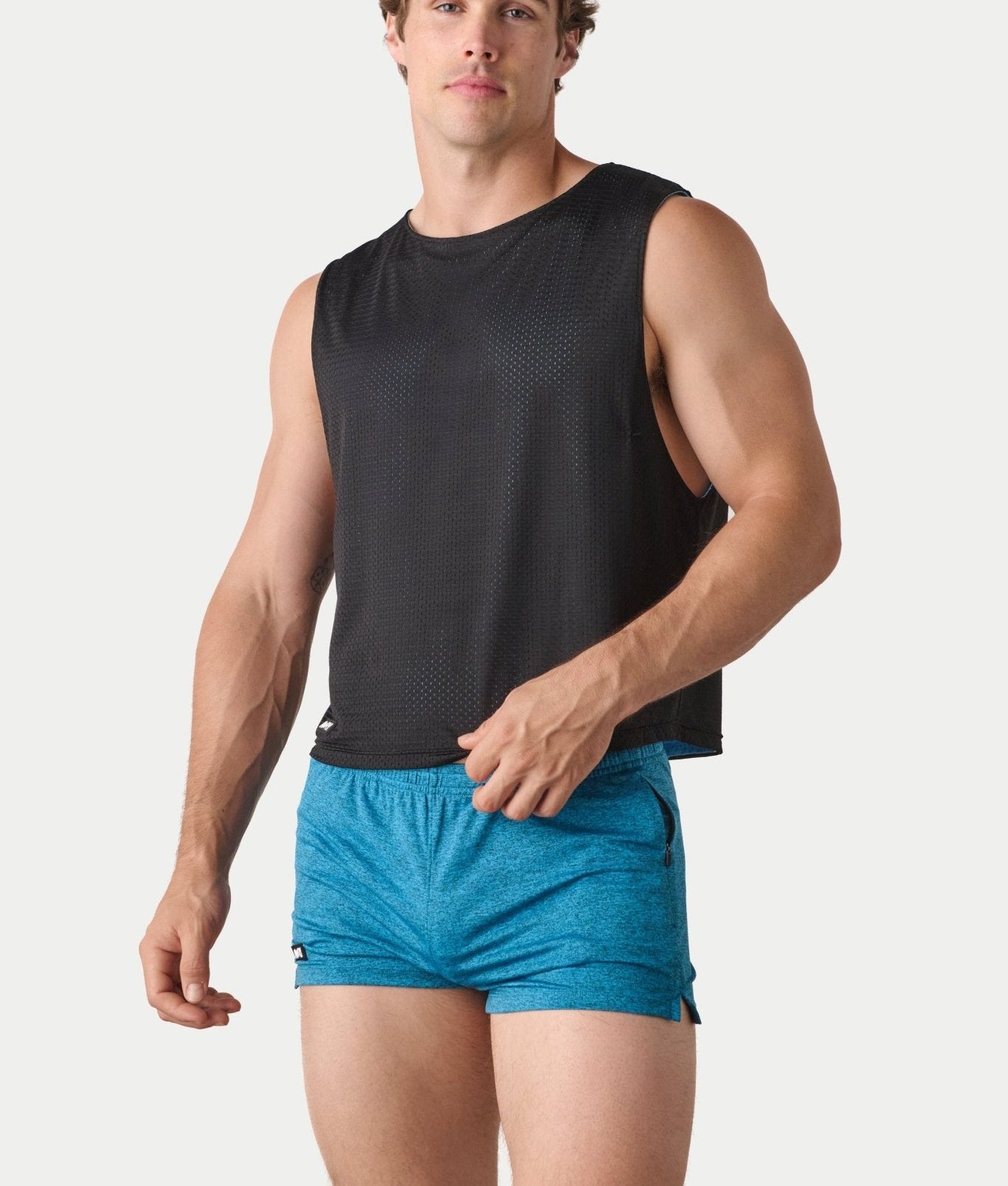 Awry Rookie Reversible Tank Black & Blue — side two (reversed), showing alternate colorway