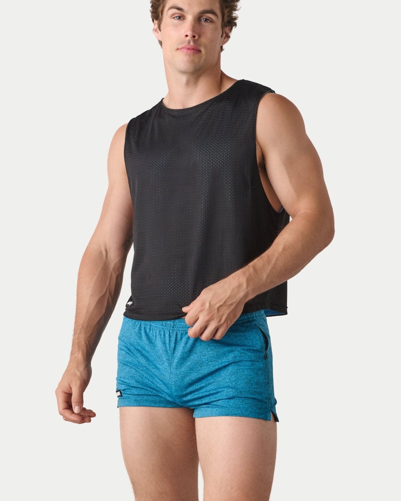 Awry Rookie Reversible Tank Black & Blue — side two (reversed), showing alternate colorway