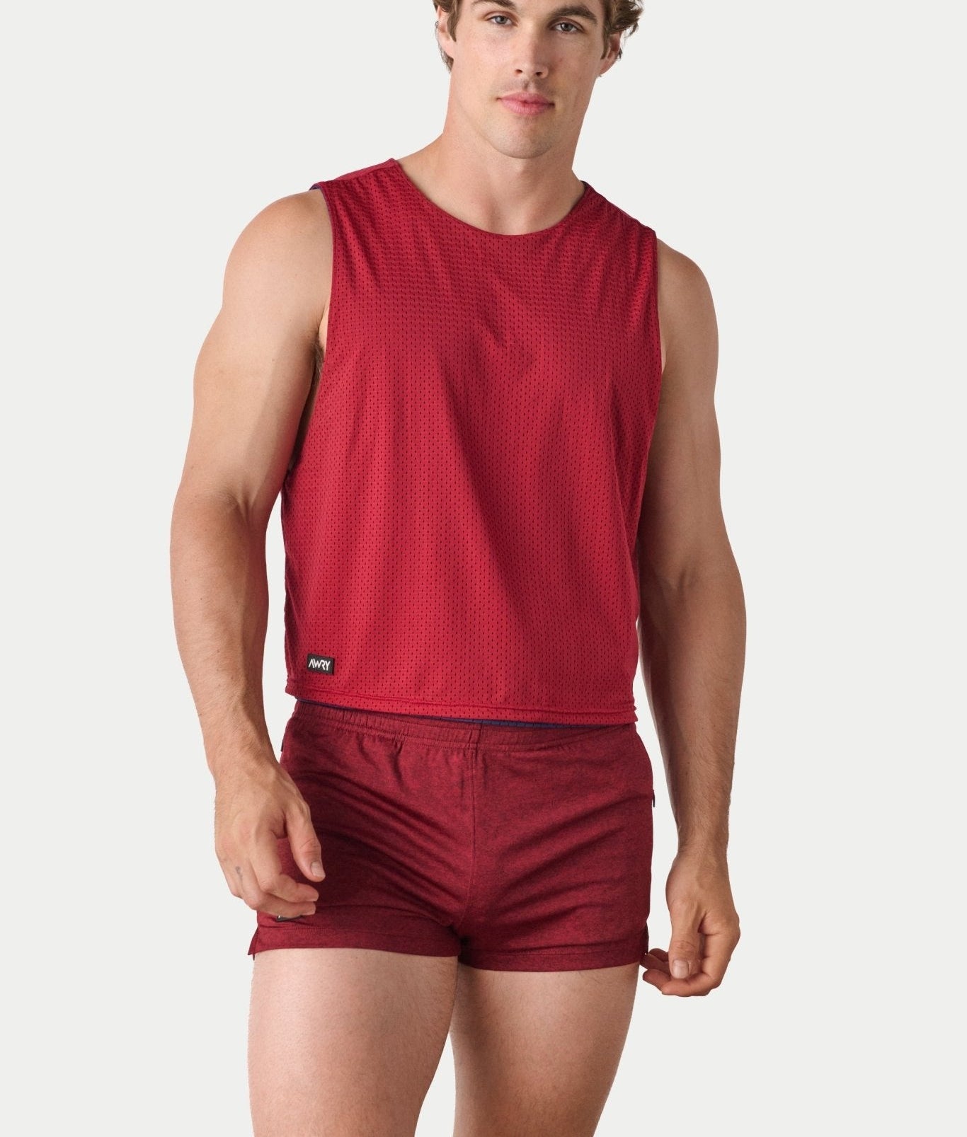 Awry Rookie Reversible Tank Navy & Red — side two (reversed), showing alternate colorway
