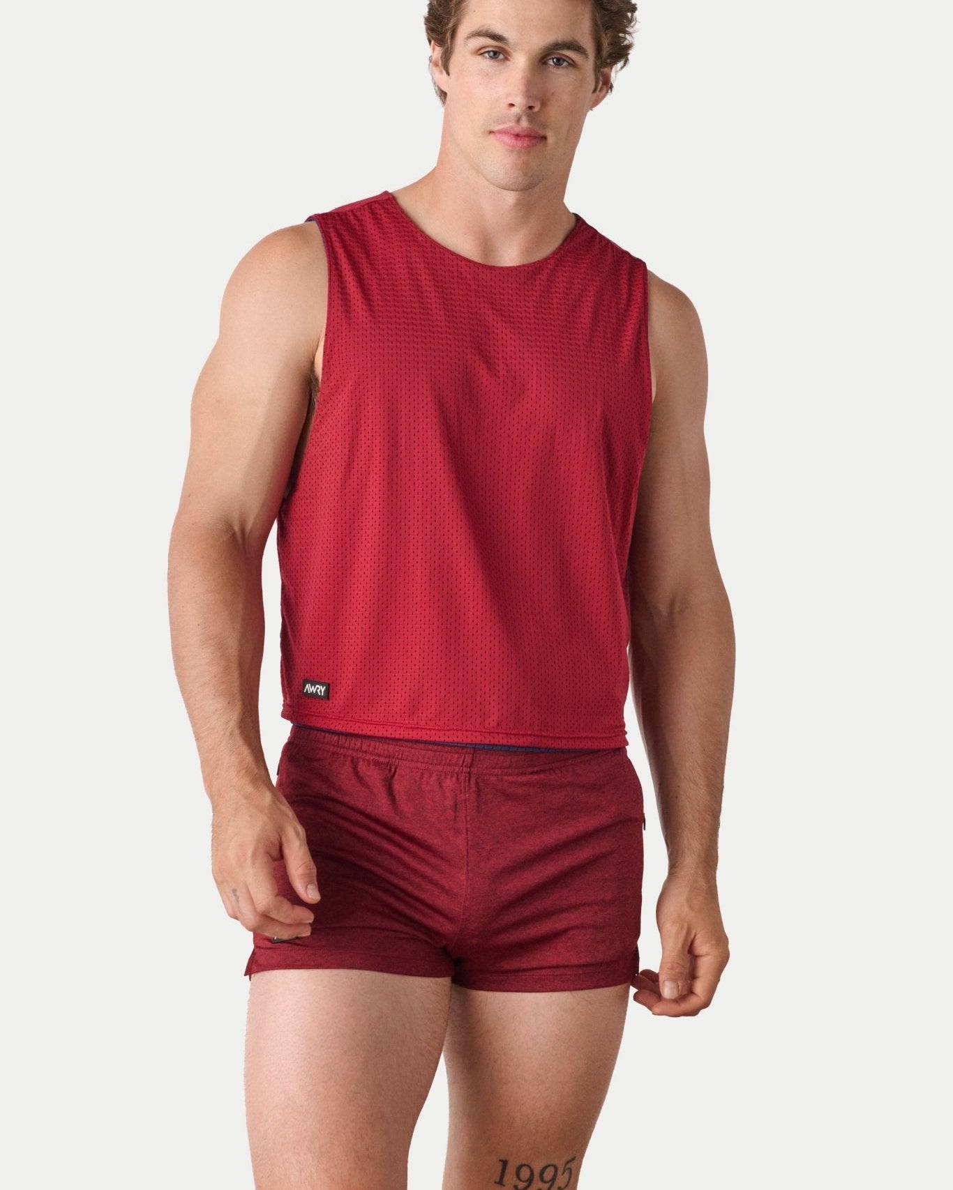 Awry Rookie Reversible Tank Navy & Red — side two (reversed), showing alternate colorway