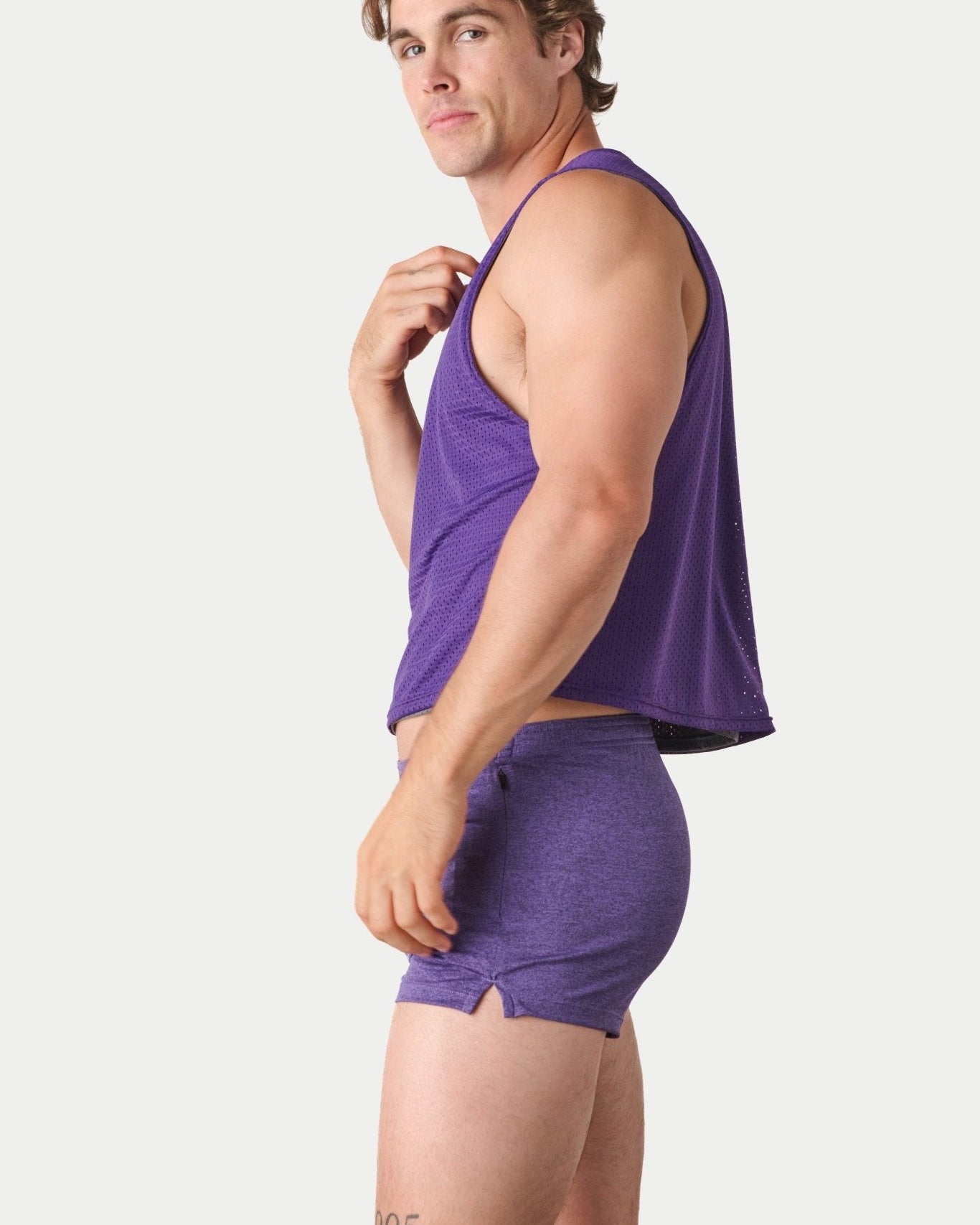 Awry Rookie Reversible Tank Purple & Slate — side two (reversed), showing alternate colorway
