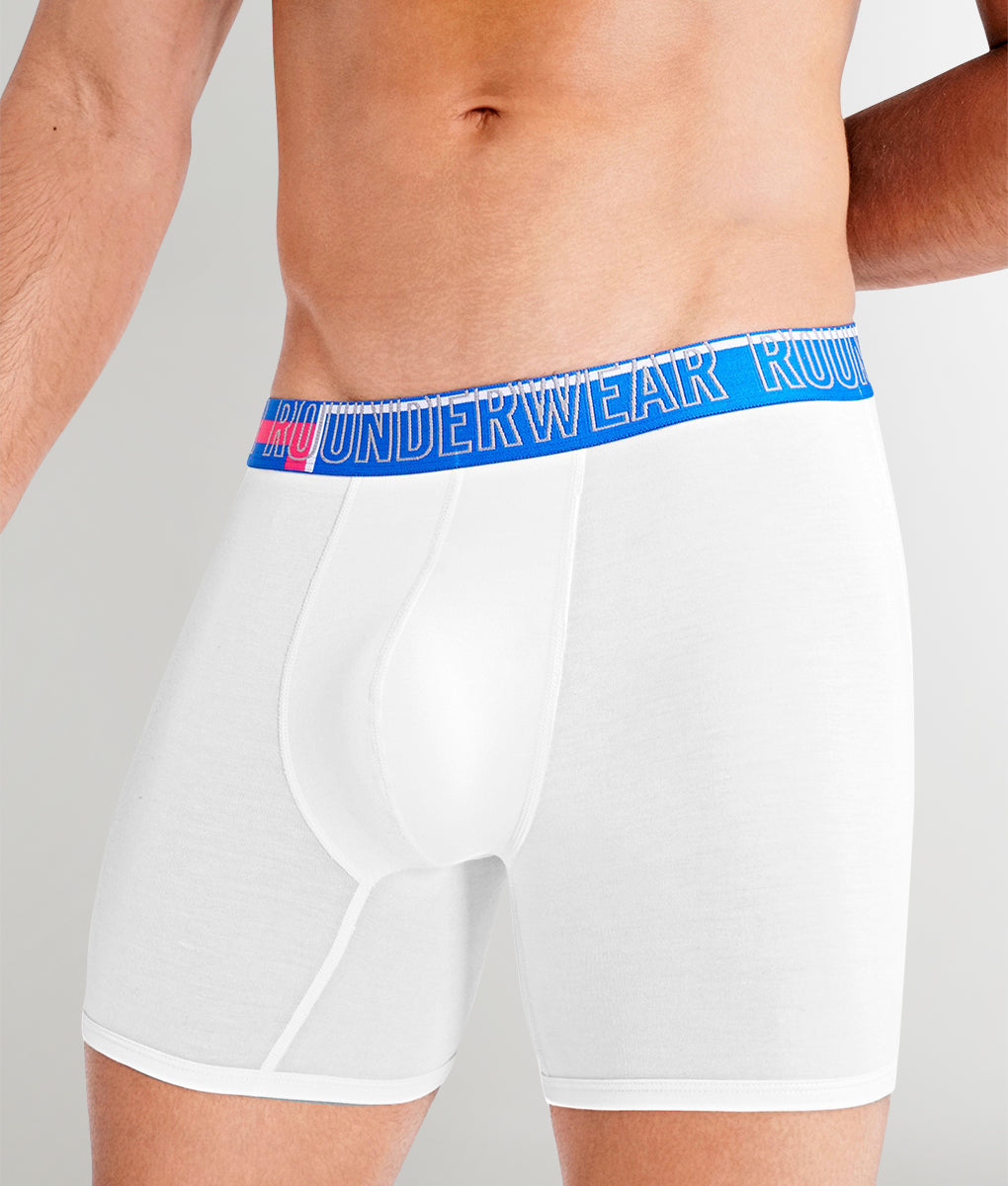 Rounderbum Prime Boxer Brief White-blue