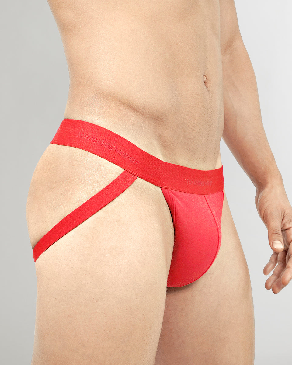Rounderbum Essentials Jockstrap Red-2