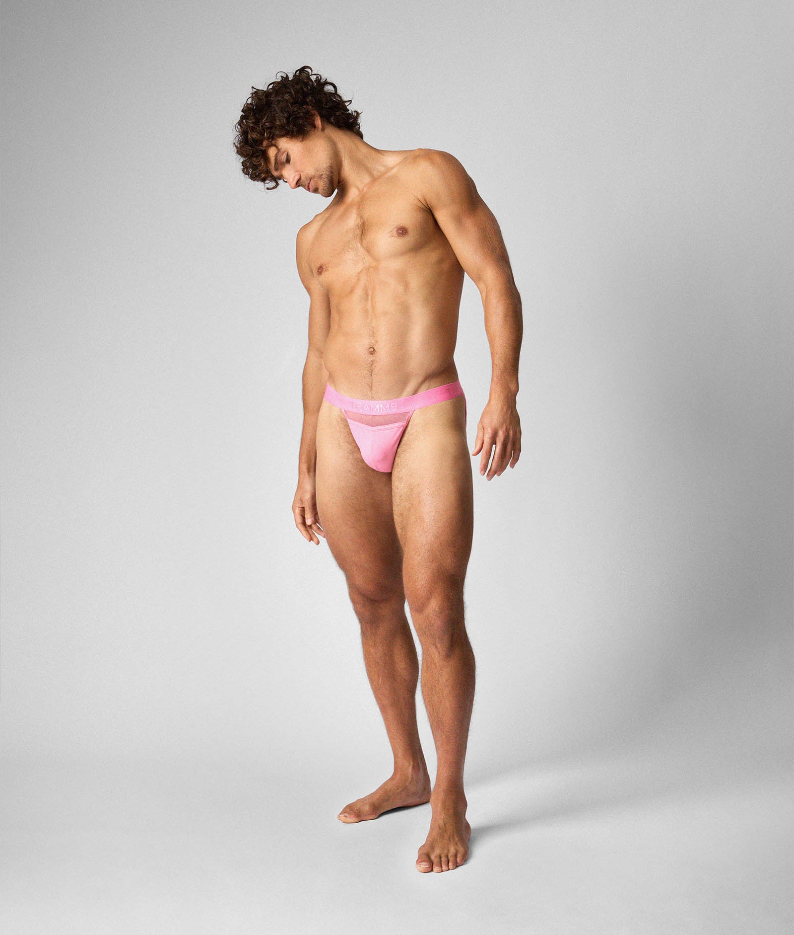 Teamm8 Score Sheer Sports Brief Blush - quick-dry nylon-spandex brief lifestyle shot