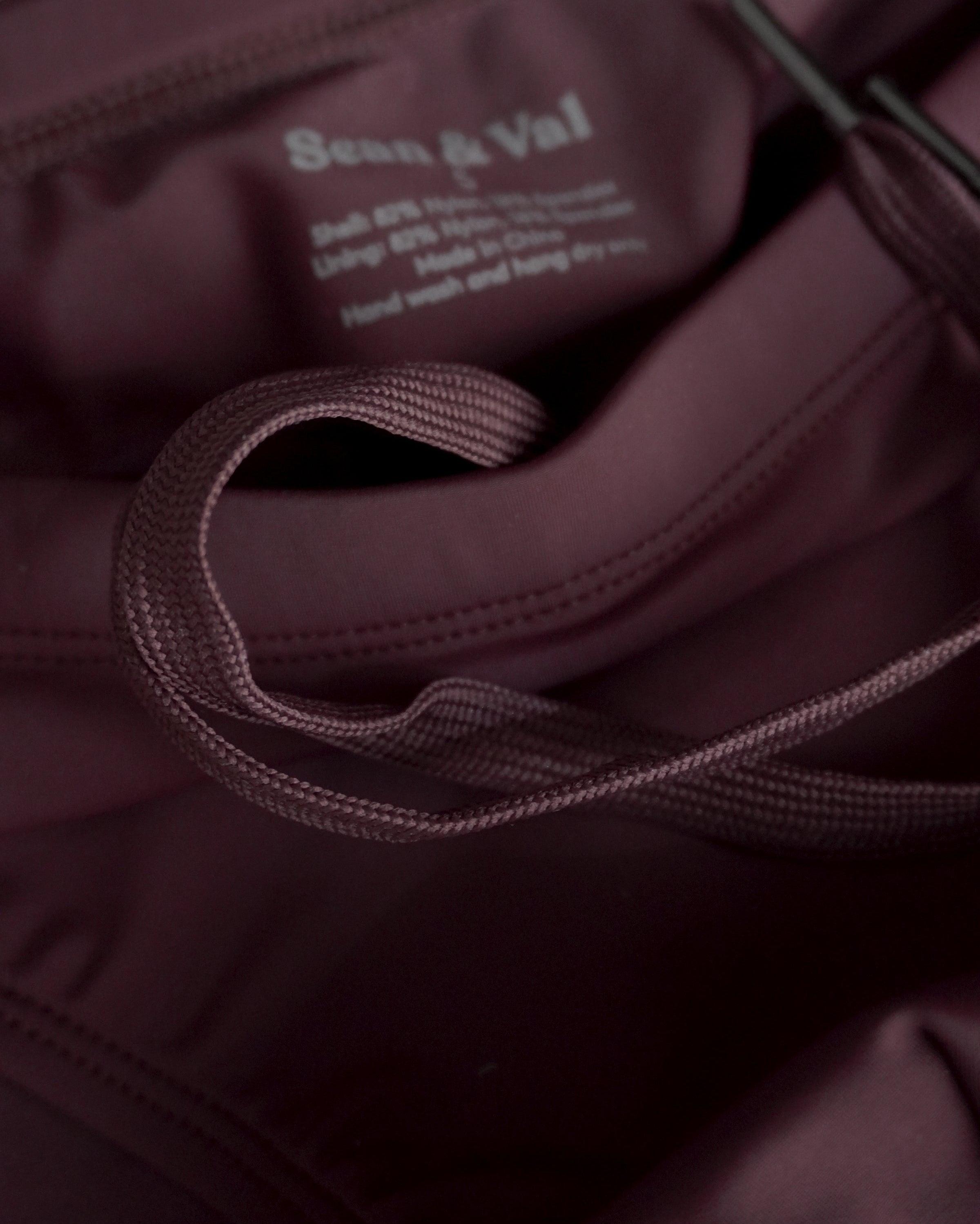 Sean & Val Sports Brief Palermo/Pacific — premium color-matched drawstring detail close-up
