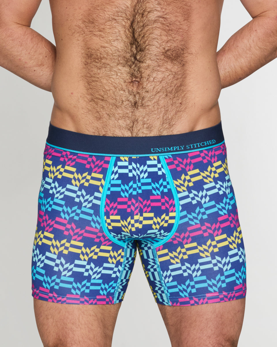 Unsimply Stitched Retro Stripe Boxer Brief Unsimply Stitched Retro Stripe Boxer Brief Blue