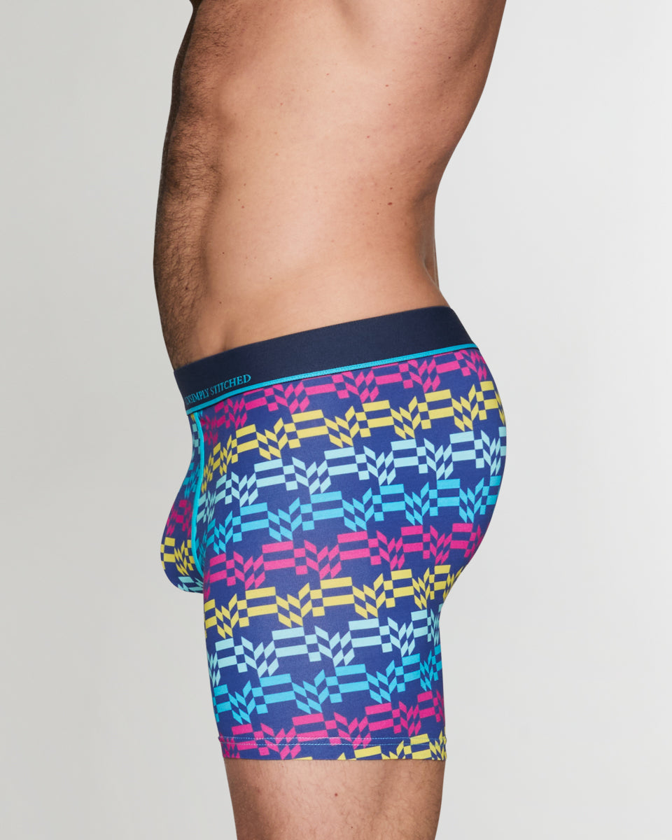 Unsimply Stitched Retro Stripe Boxer Brief Unsimply Stitched Retro Stripe Boxer Brief Blue