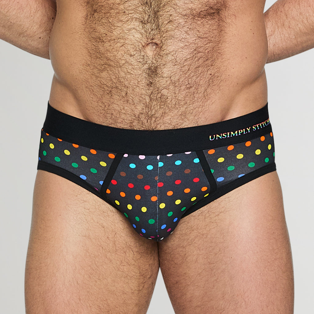 Unsimply Stitched Pride Polka Dot Brief Black