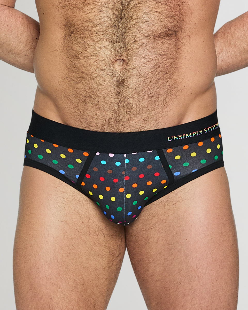 Unsimply Stitched Pride Polka Dot Brief Black