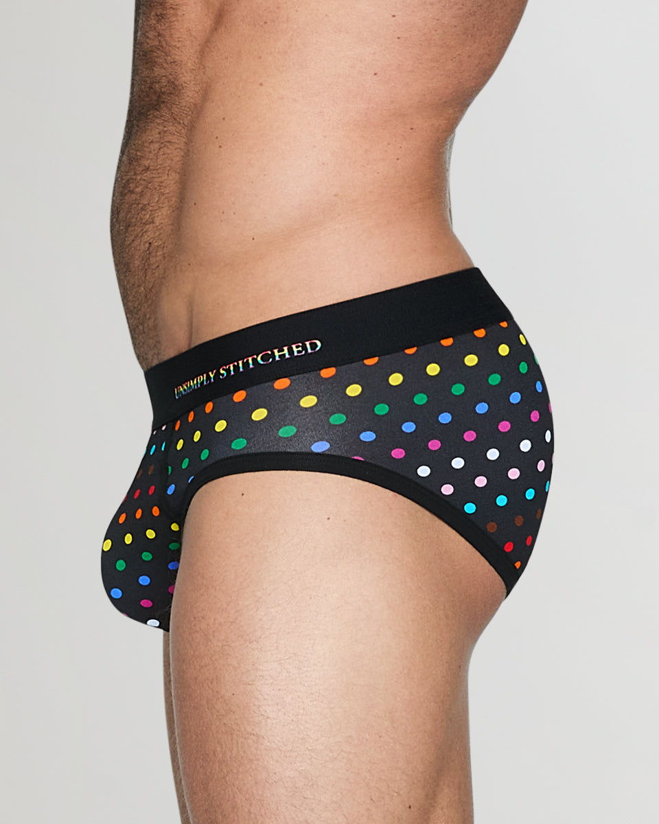 Unsimply Stitched Pride Polka Dot Brief Black