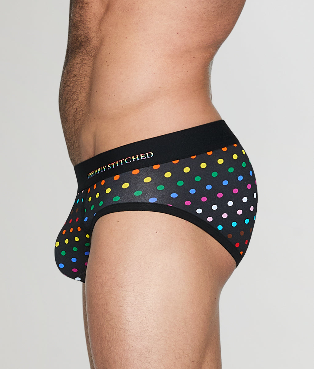 Unsimply Stitched Pride Polka Dot Brief Black