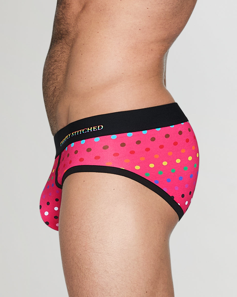 Unsimply Stitched Pride Polka Dot Brief Pink