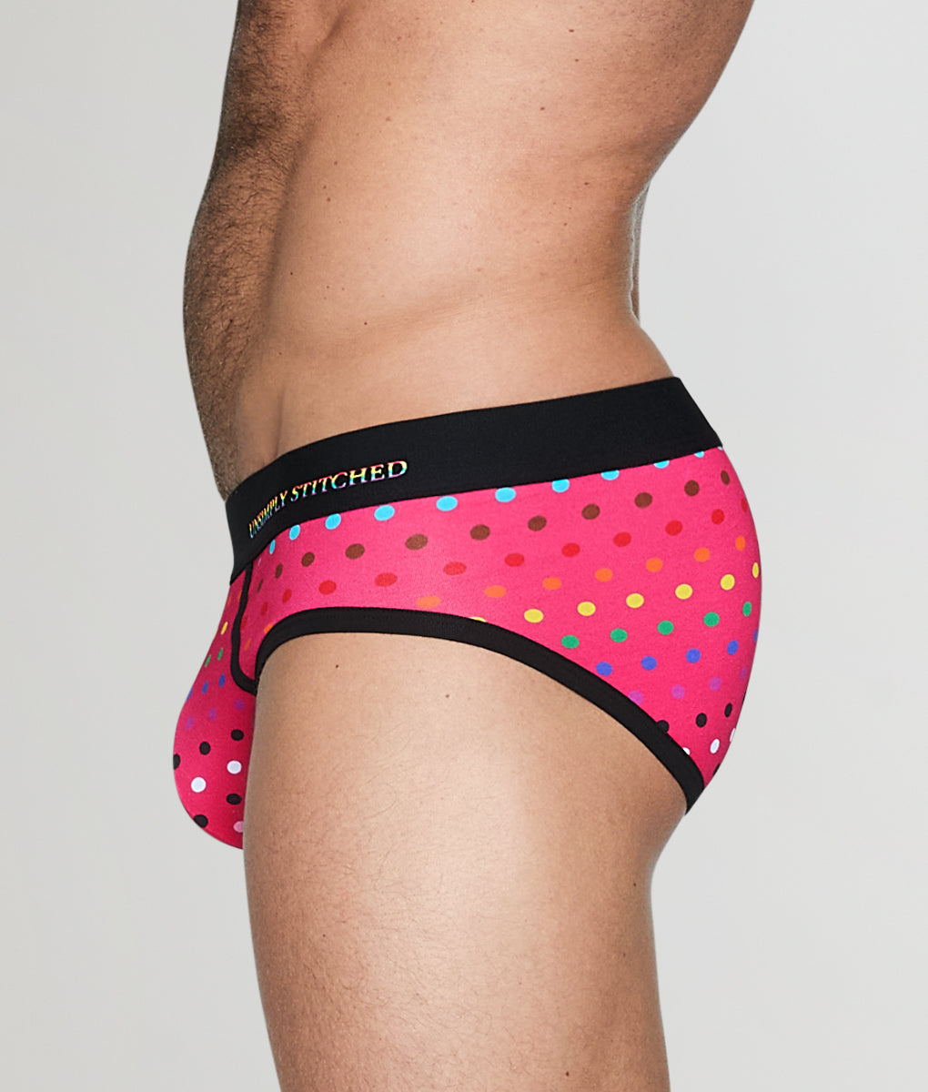 Unsimply Stitched Pride Polka Dot Brief Pink