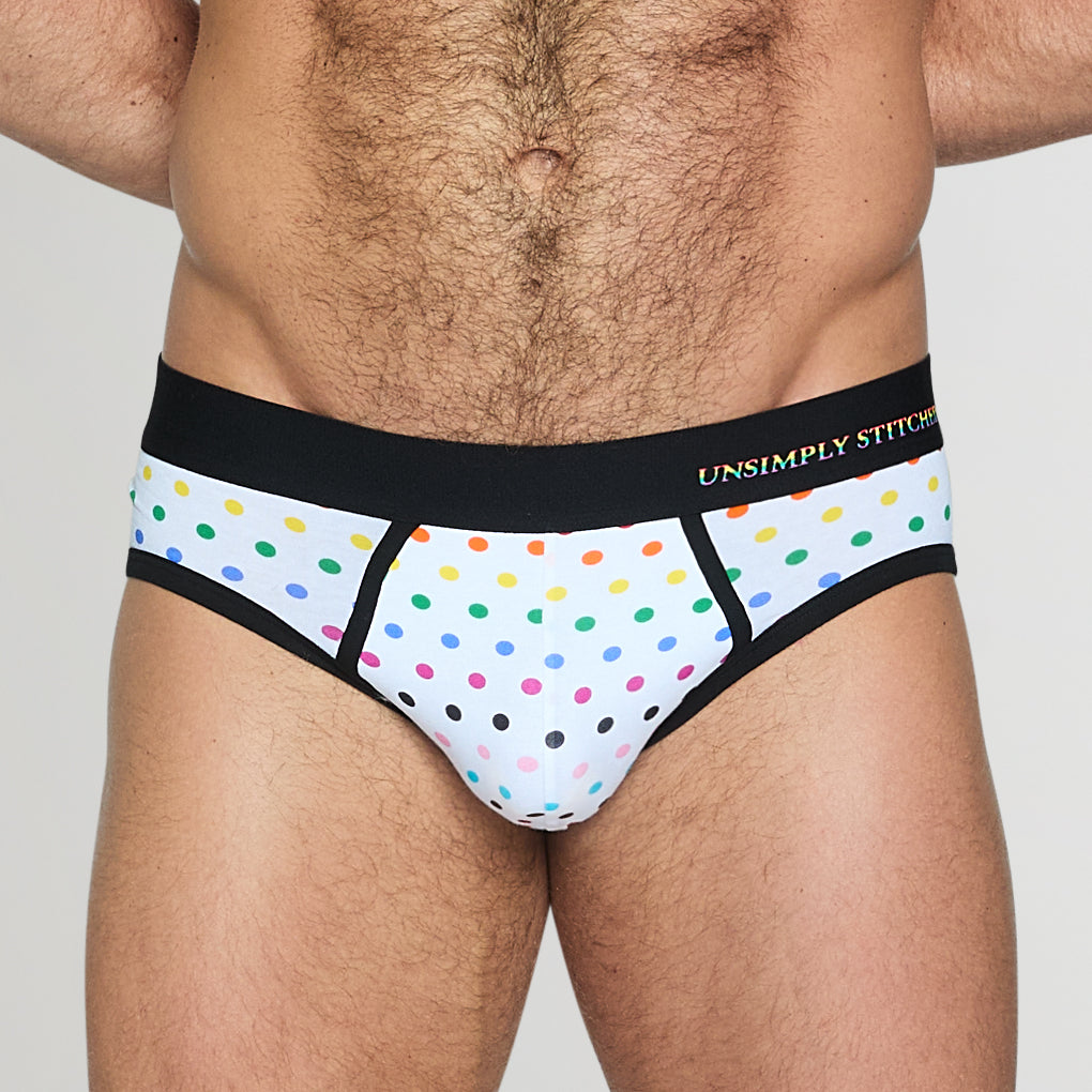 Unsimply Stitched Pride Polka Dot Brief White