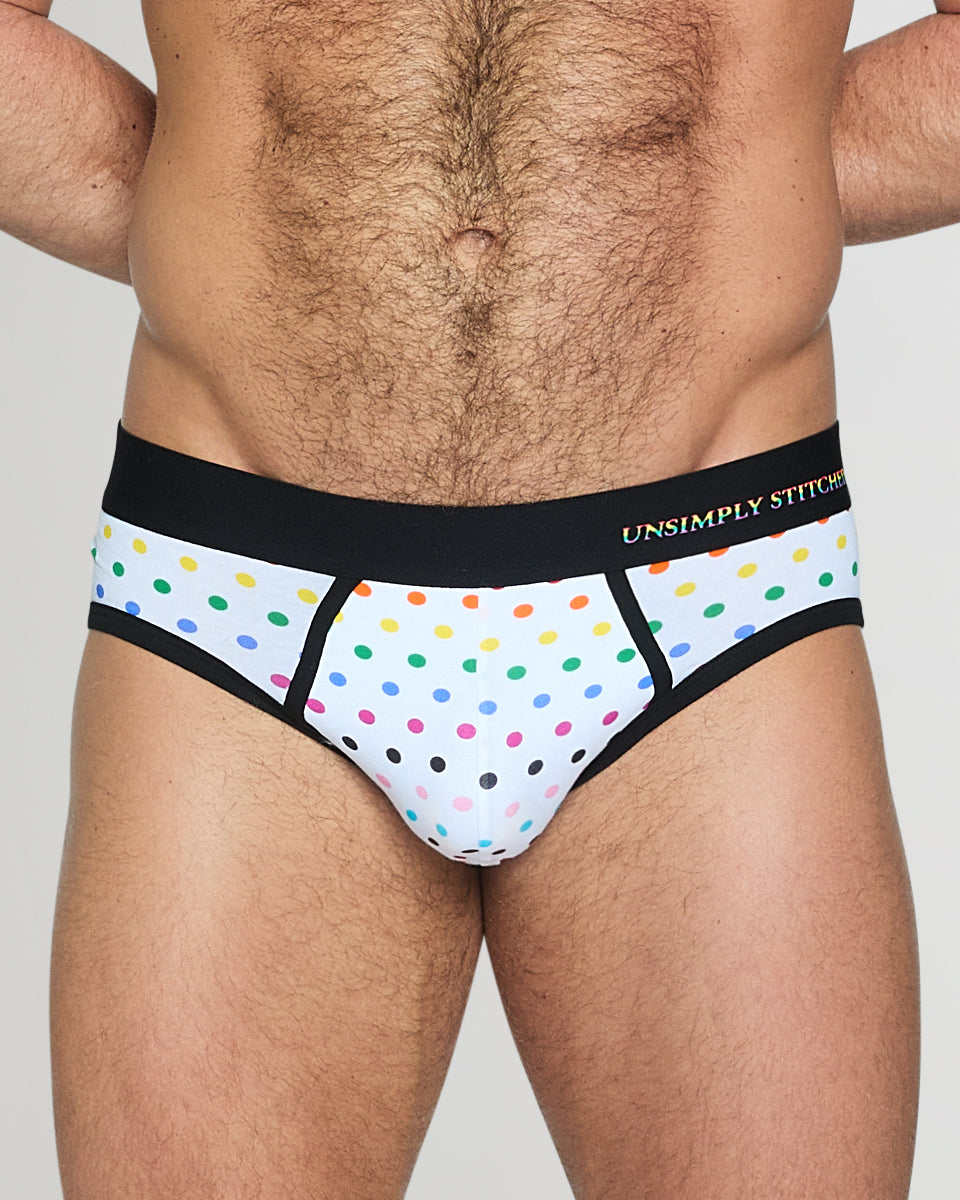 Unsimply Stitched Pride Polka Dot Brief White