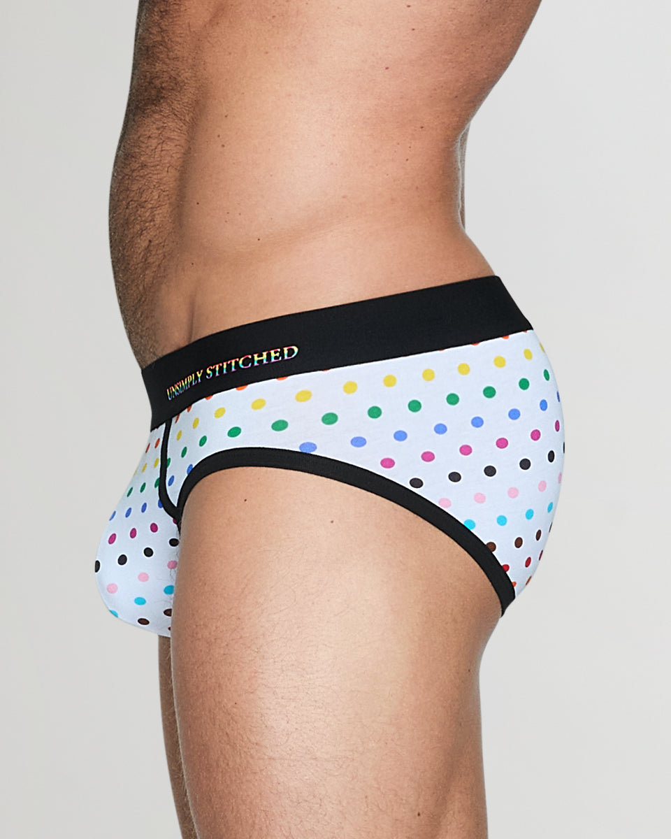 Unsimply Stitched Pride Polka Dot Brief White