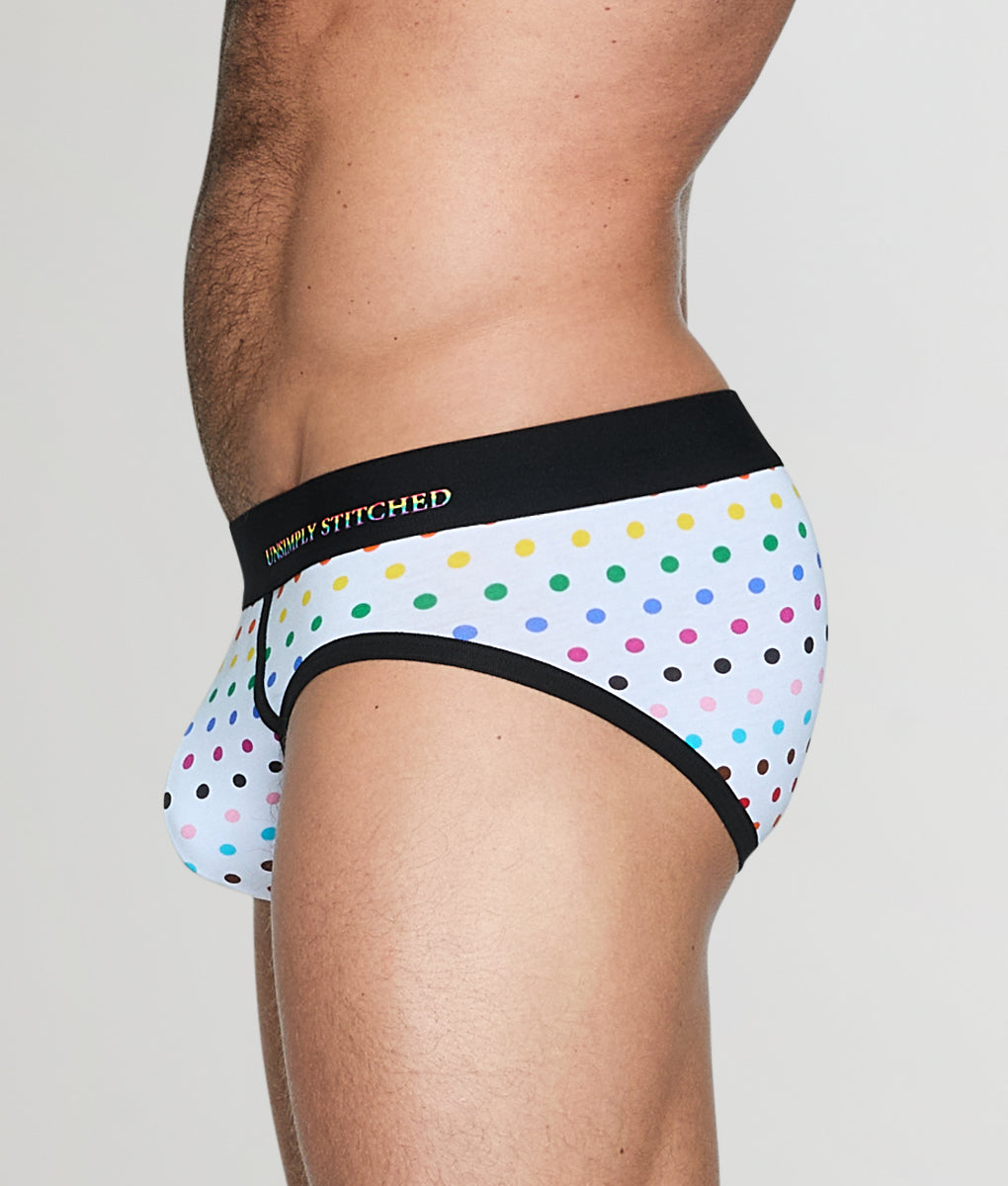 Unsimply Stitched Pride Polka Dot Brief White