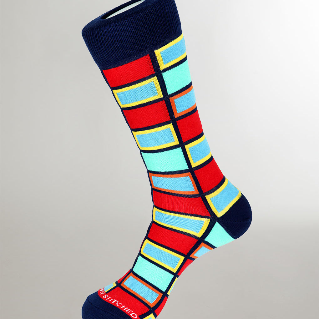 Unsimply Stitched Blockers Sock Red-multi