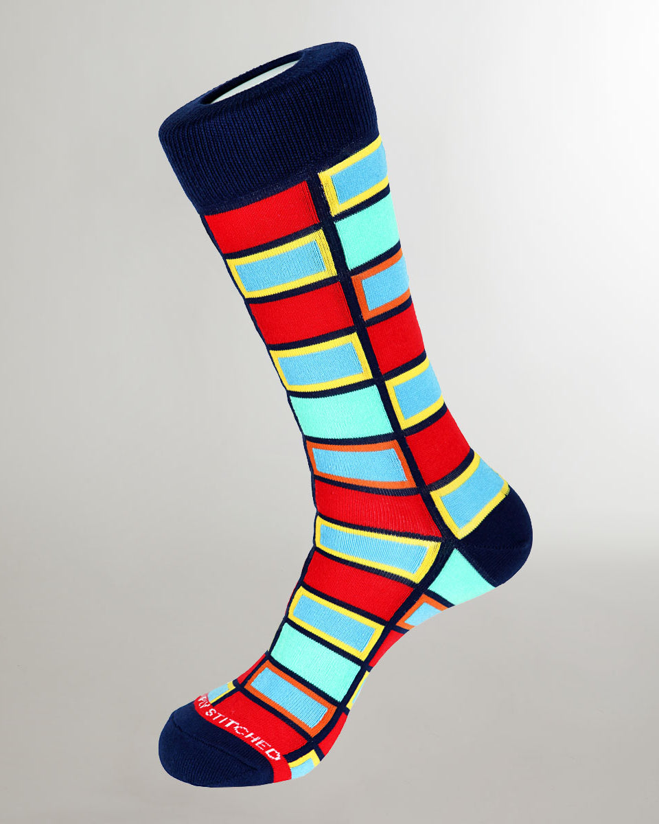 Unsimply Stitched Blockers Sock Red-multi