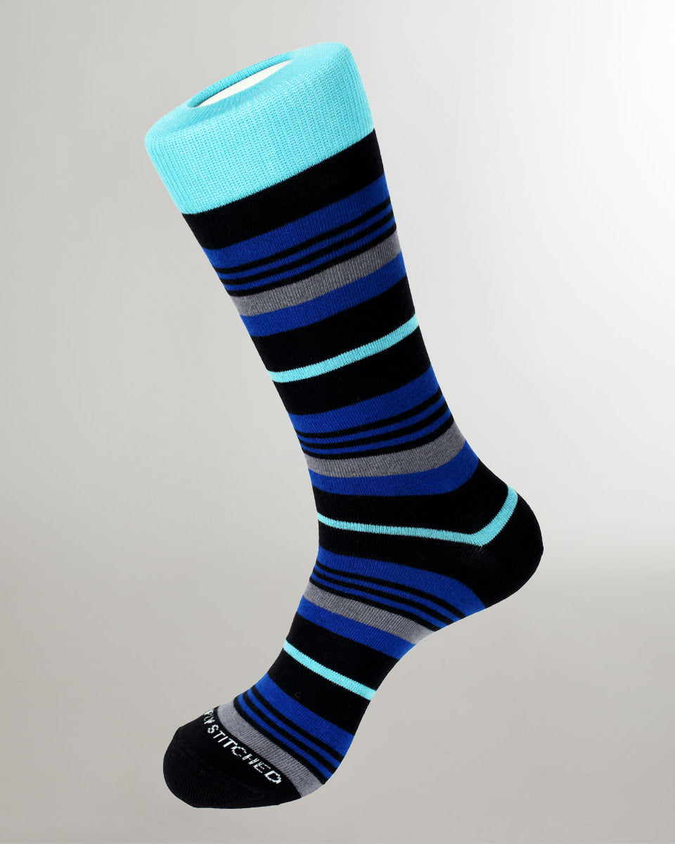 Unsimply Stitched Stripe Sock Blue