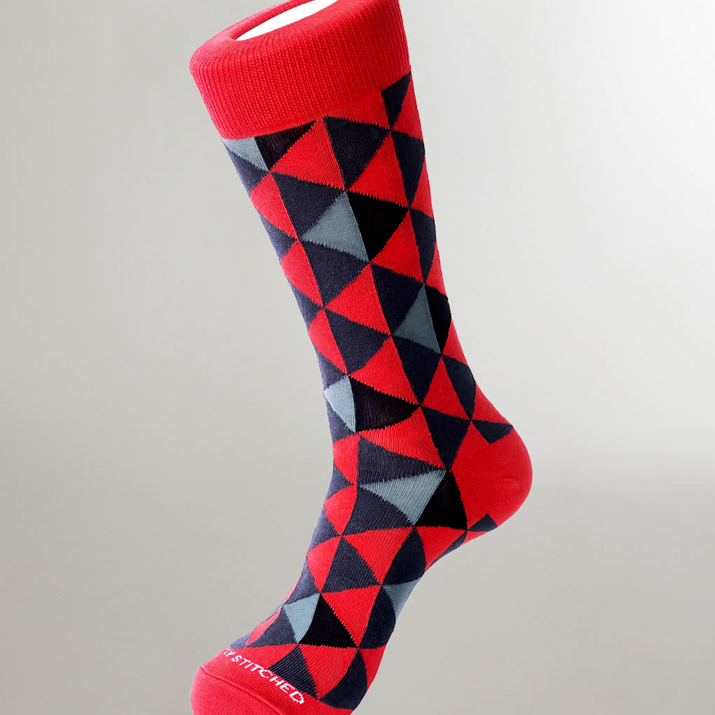 Unsimply Stitched Diamond Connect Sock Coral-multi