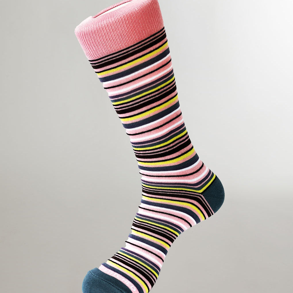 Unsimply Stitched Los Angeles Stripe Sock Pink-multi