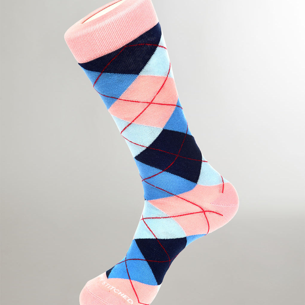Unsimply Stitched Colorful Argyle Sock Pink-blue