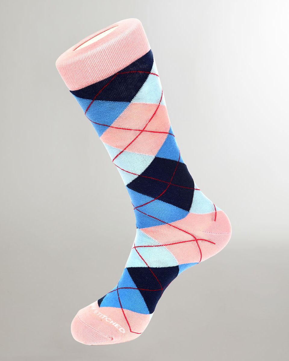 Unsimply Stitched Colorful Argyle Sock Pink-blue