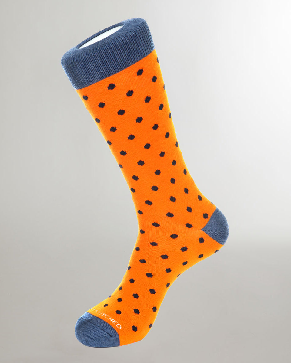 Unsimply Stitched Simple Polka Dot Sock Orange-multi