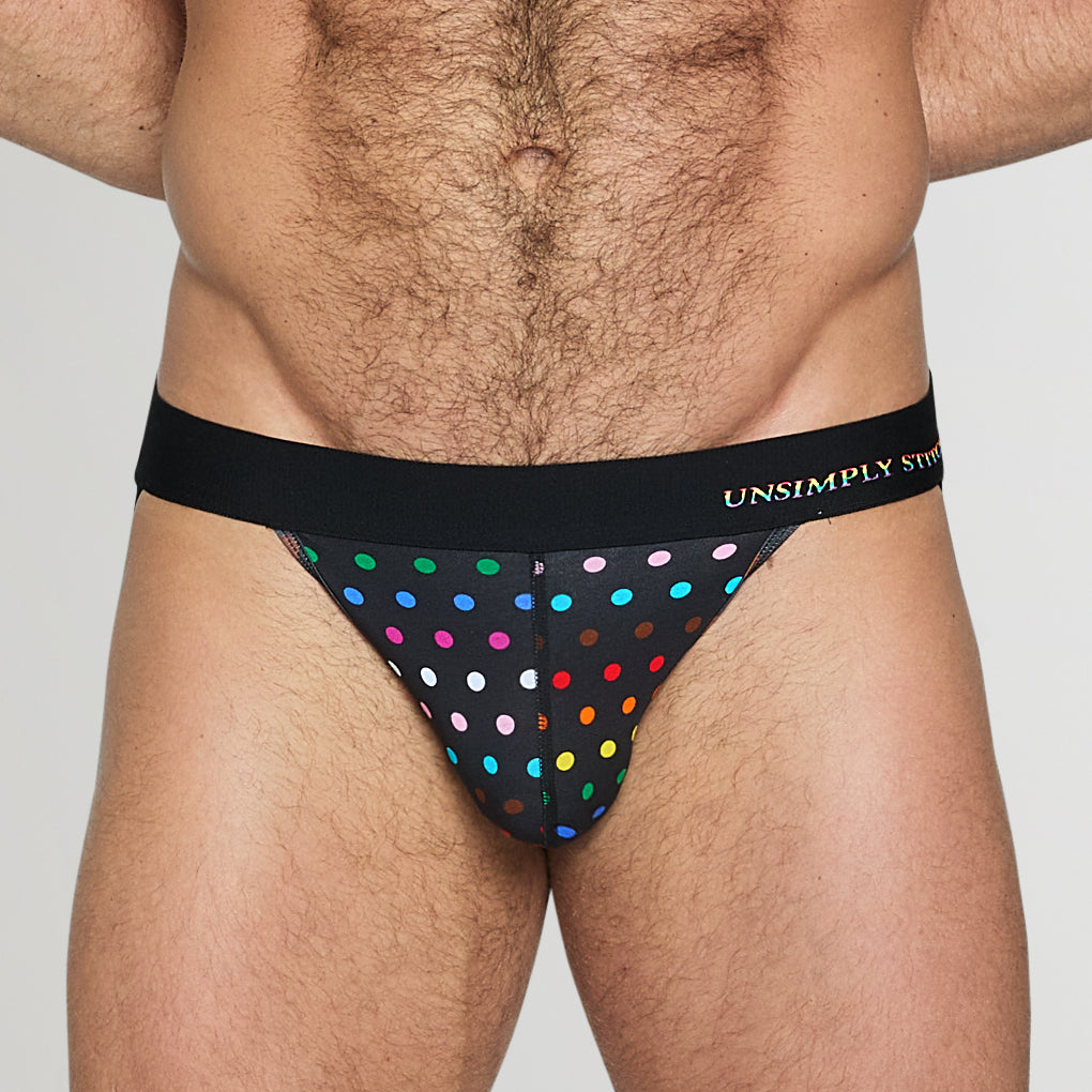 Unsimply Stitched Pride Polka Dot Jockstrap Black