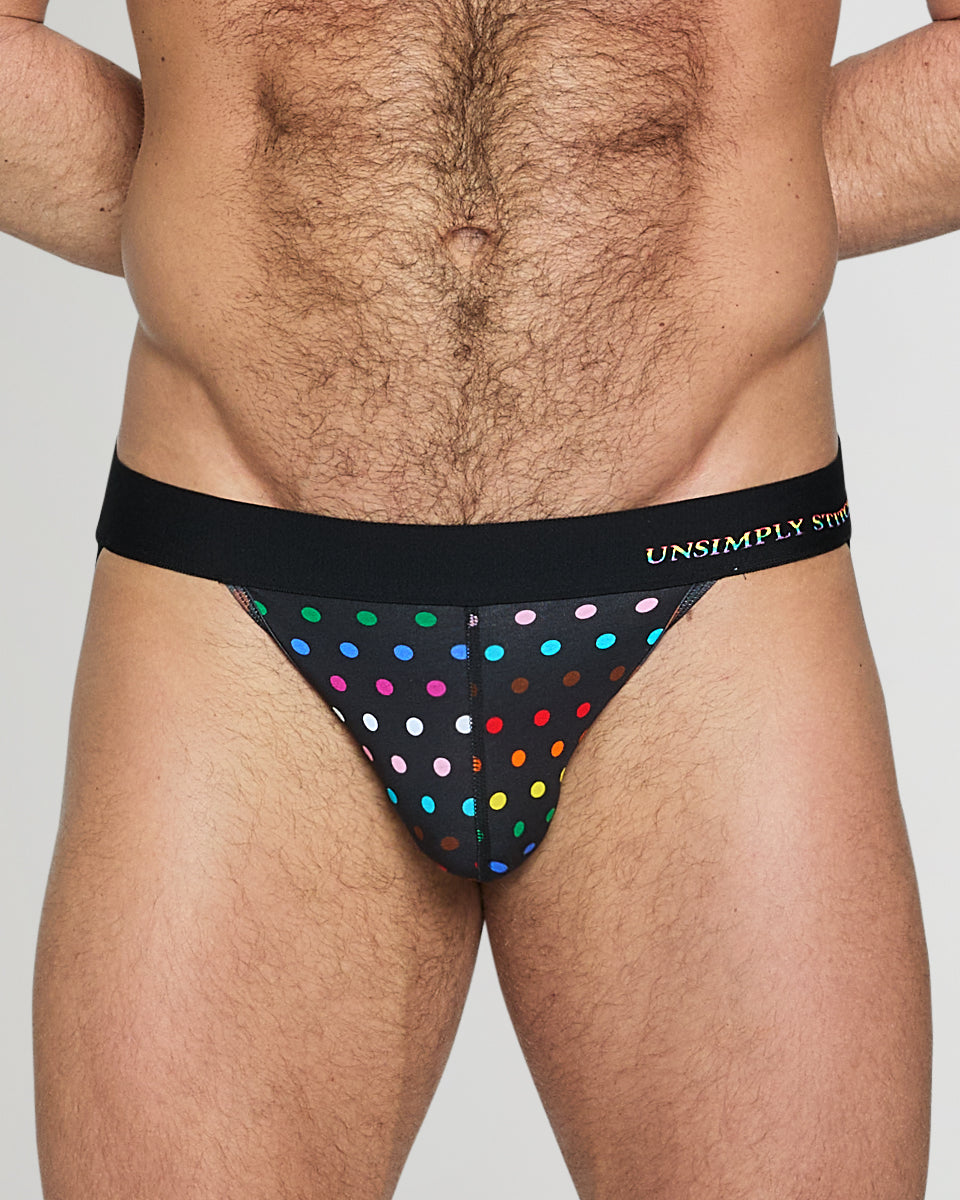 Unsimply Stitched Pride Polka Dot Jockstrap Black