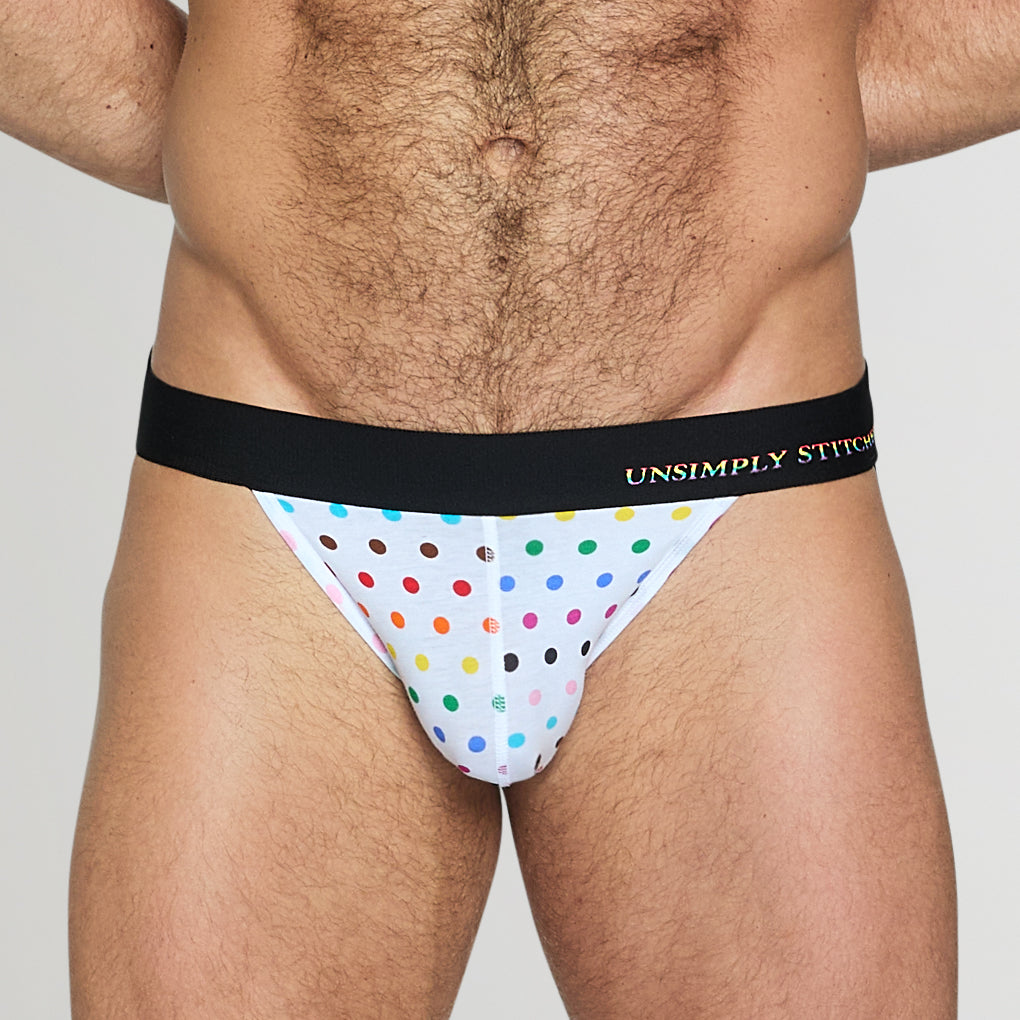 Unsimply Stitched Pride Polka Dot Jockstrap White