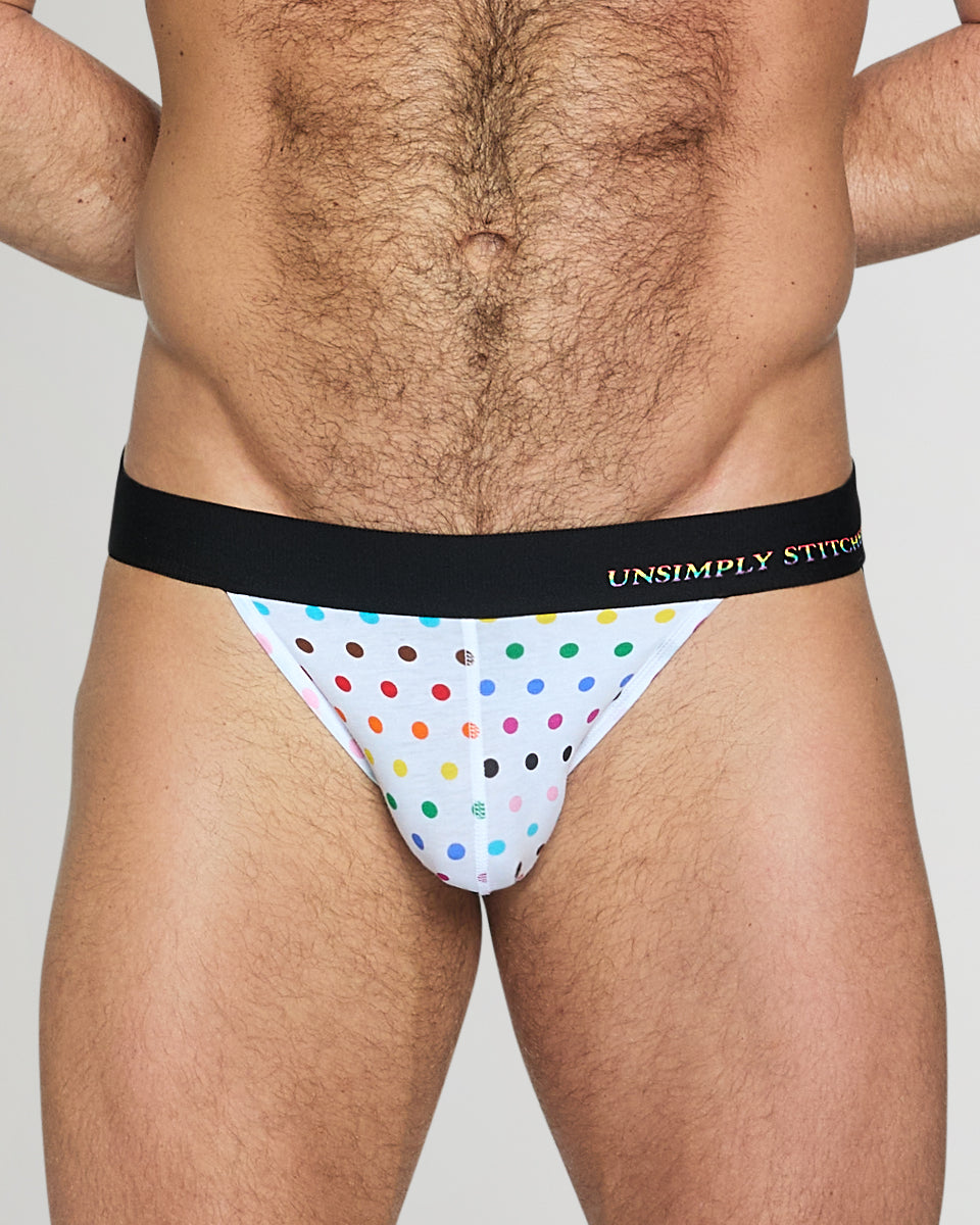 Unsimply Stitched Pride Polka Dot Jockstrap White