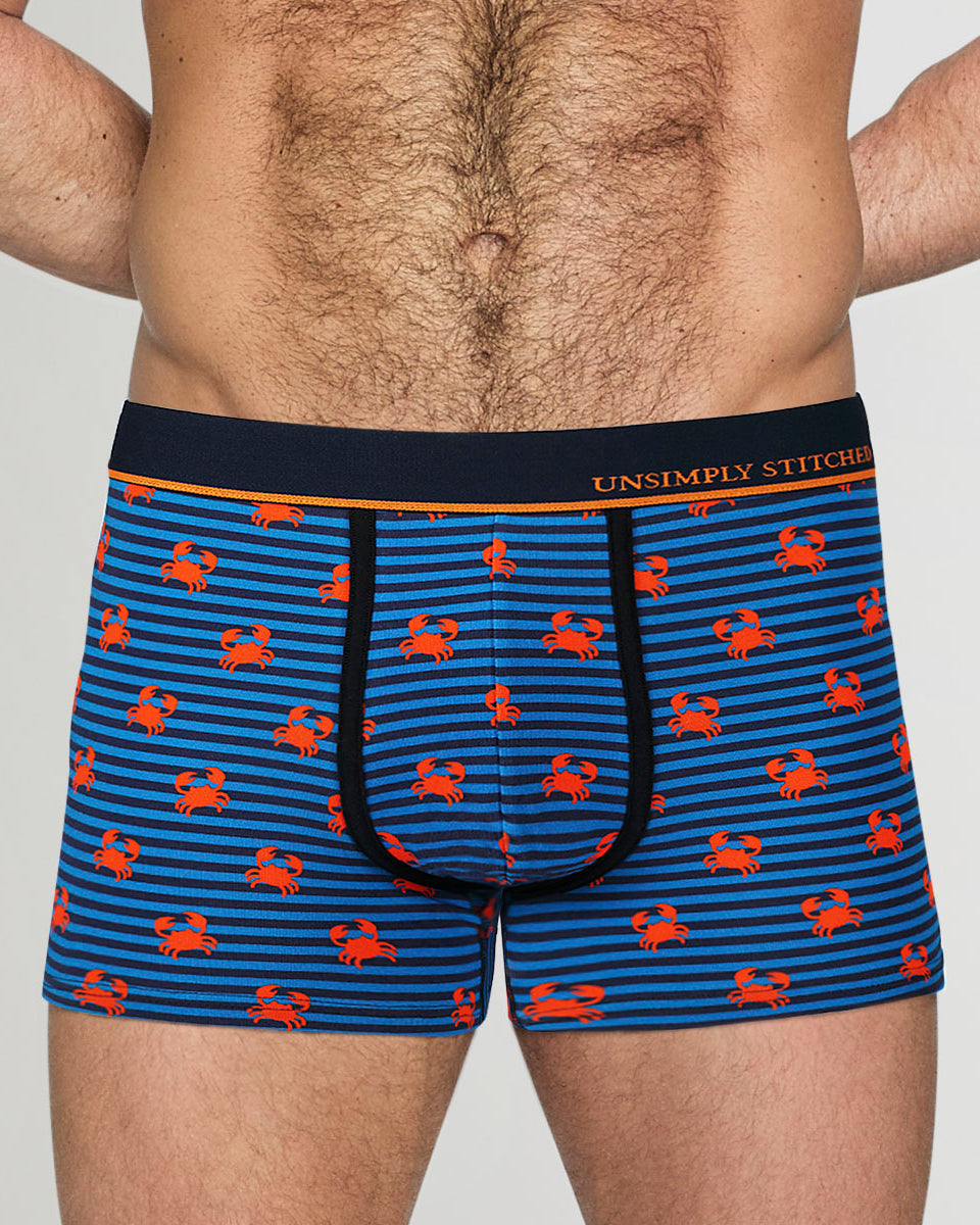 Unsimply Stitched Striped Crab Trunk Blue-orange