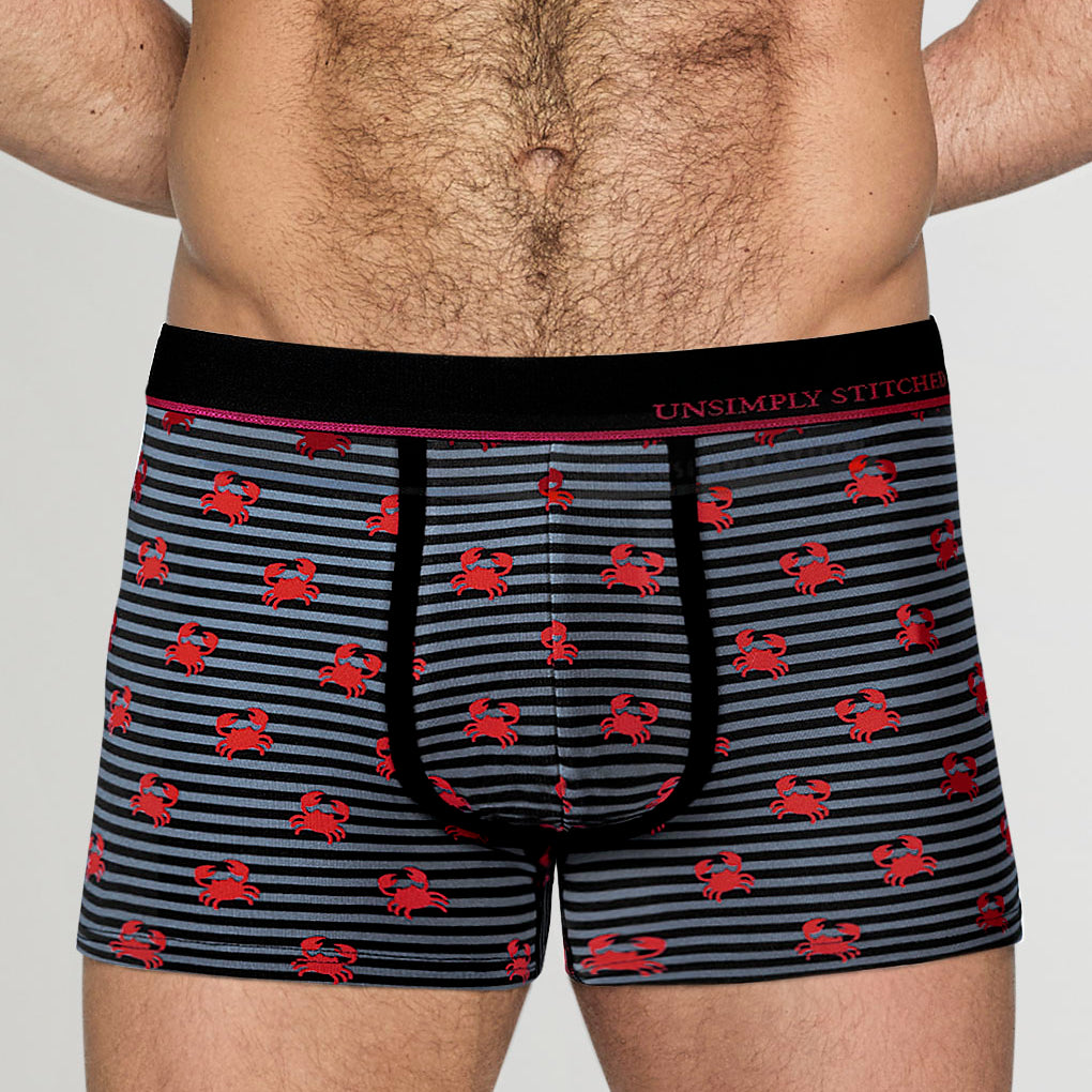Unsimply Stitched Striped Crab Trunk Grey-black-red