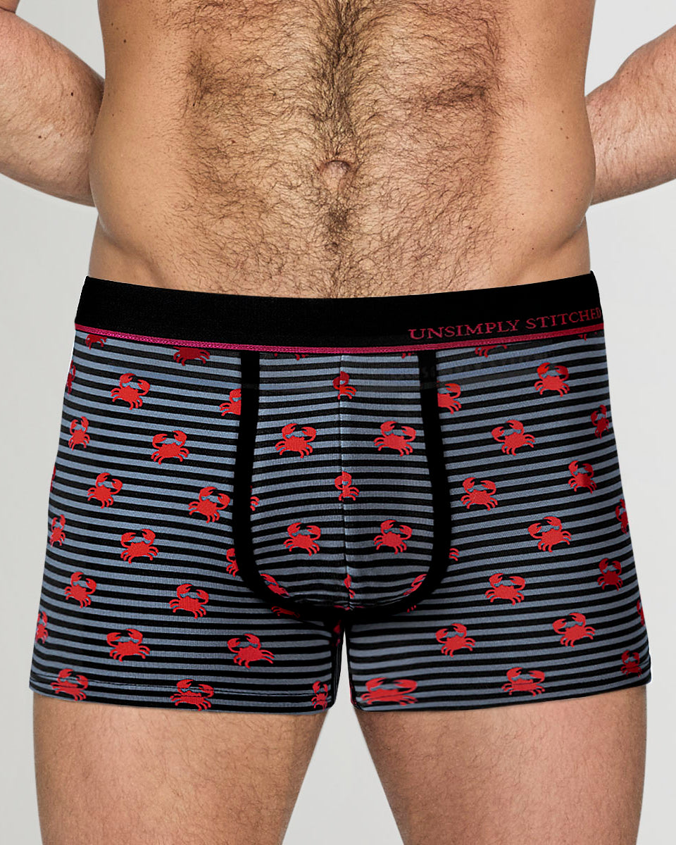Unsimply Stitched Striped Crab Trunk Grey-black-red