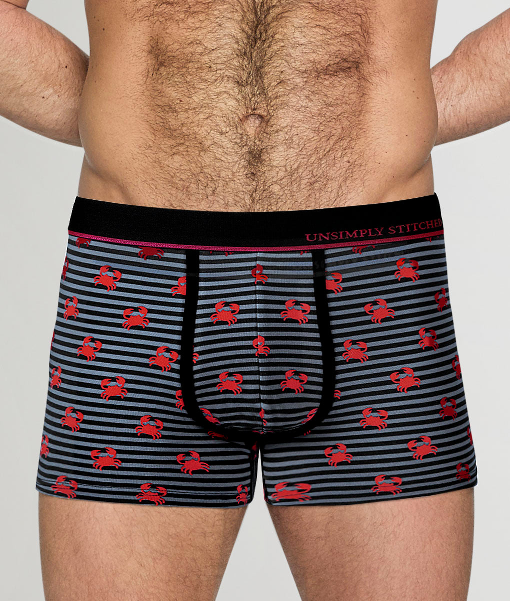 Unsimply Stitched Striped Crab Trunk Grey-black-red