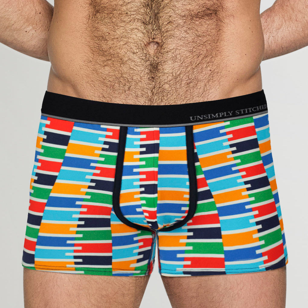 Unsimply Stitched Zip Trunk White-orange-yellow-blue